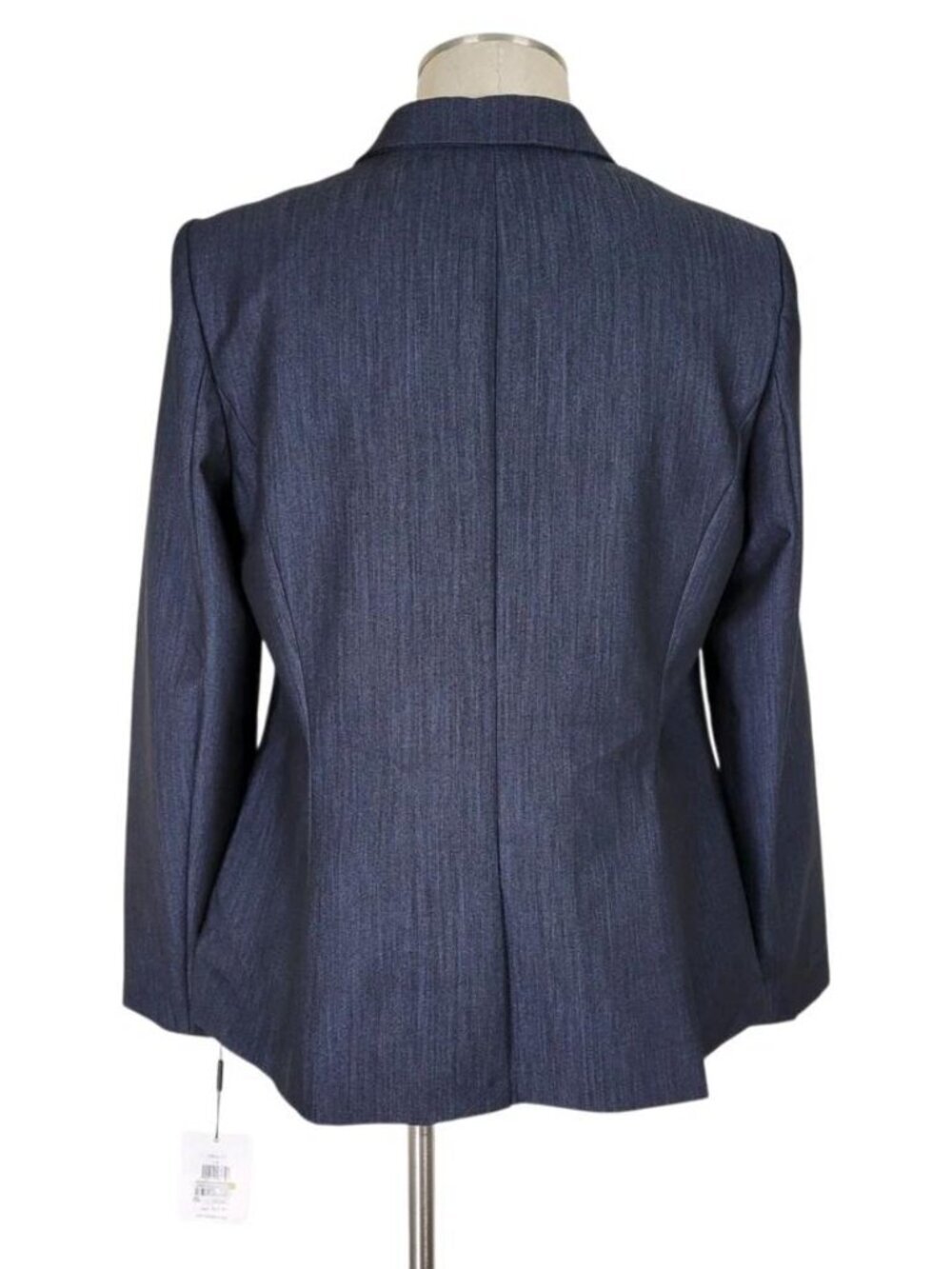 Calvin Klein Blazer Women Size 14 Gray Single Vent 3 Pockets 1 Button Lined New - Picture 4 of 15